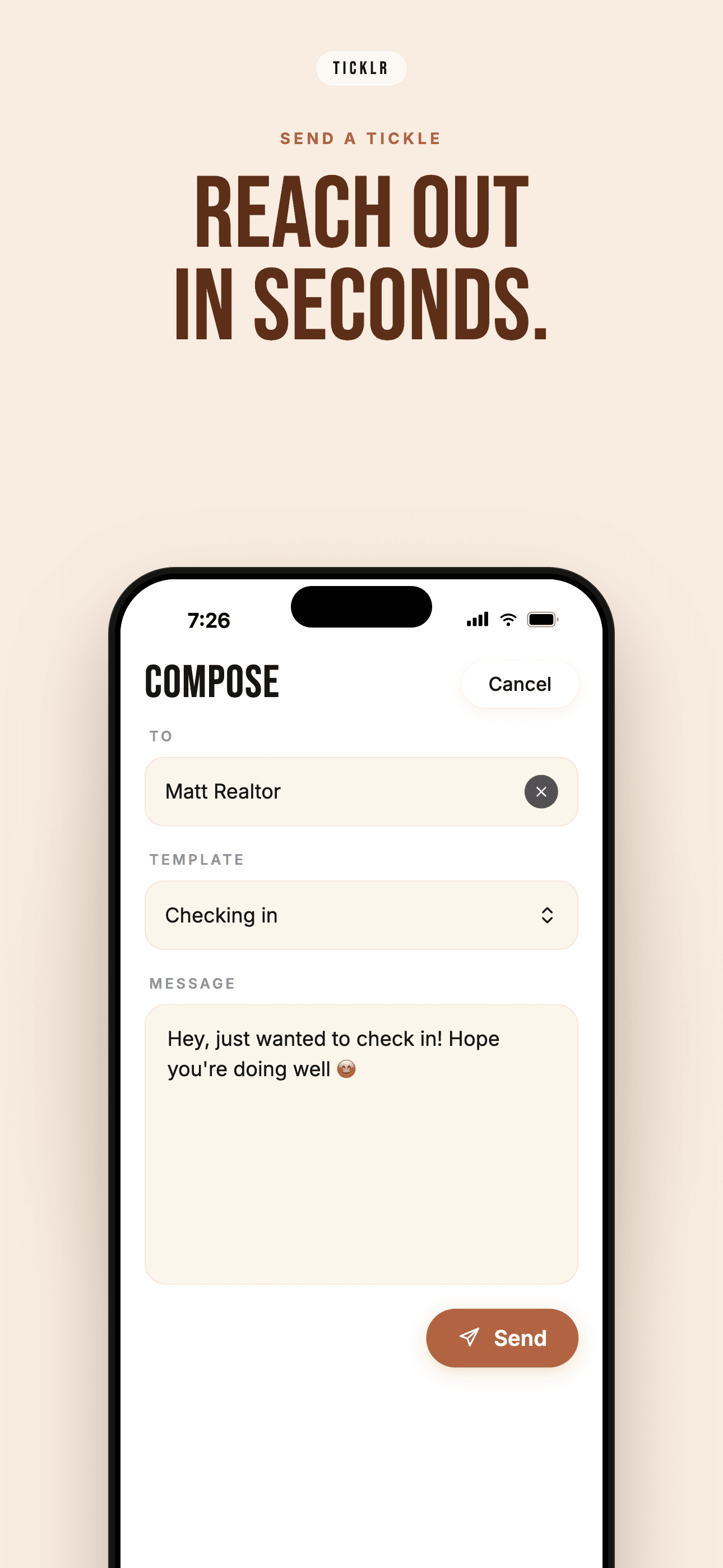 Reach out in seconds.